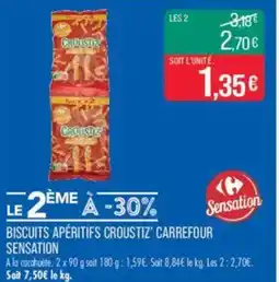 Match CARREFOUR SENSATION Biscuits apéritifs croustiz' offre