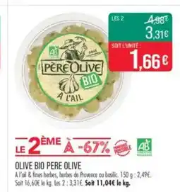 Match Olive bio pere olive offre