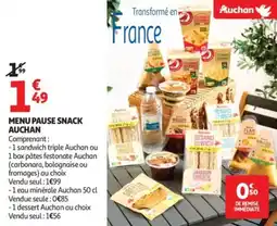 Auchan Supermarché Menu pause snack auchan offre