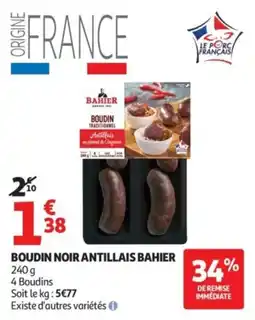 Auchan Supermarché Boudin noir antillais bahier offre