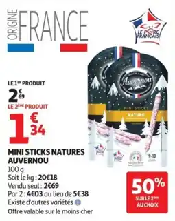 Auchan Supermarché Mini sticks natures auvernou offre