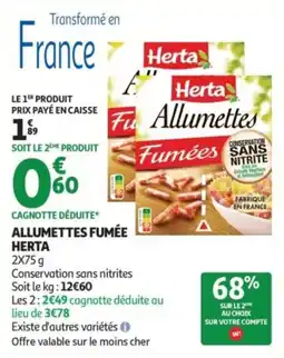 Auchan Supermarché Allumettes fumée herta offre