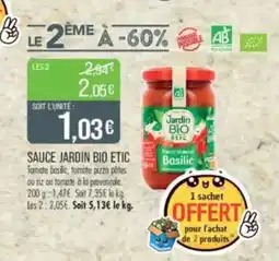Match Sauce jardin bio etic offre
