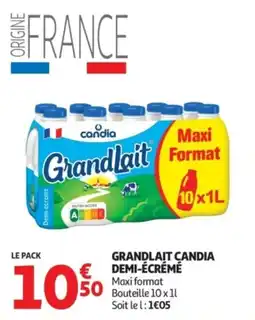Auchan Supermarché Grandlait candia demi-écrémé offre