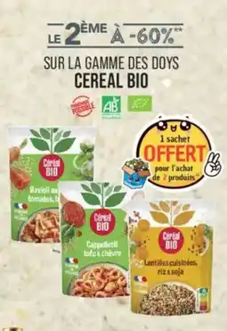 Match CEREAL BIO Sur la gamme des doys offre