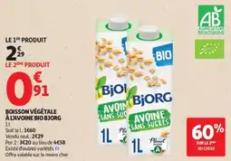 Auchan Supermarché Boisson végétale à l'avoine bio bjorg offre