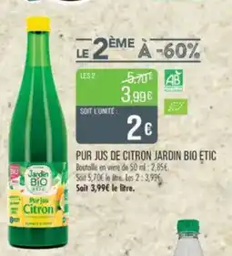 Match Pur jus de citron jardin bio etic offre