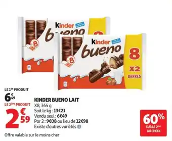 Auchan Supermarché Kinder bueno lait offre