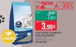 Match Litière hygiène agglomérante carrefour companino offre