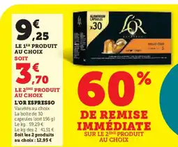 Hyper U L'OR Espresso offre