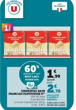 Hyper U U Emmental rape francais pasteurise offre