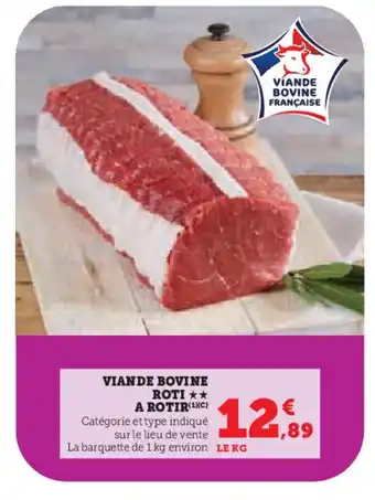 Hyper U Viande bovine roti a rotir offre