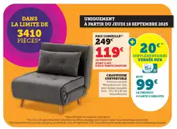 Hyper U Chauffeuse convertible offre