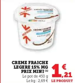 Hyper U Creme fraiche legere 15% mg offre