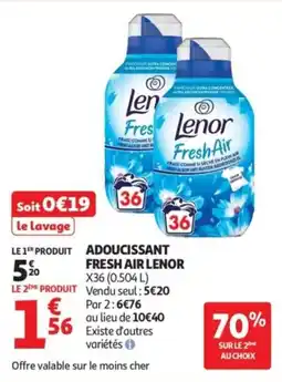 Auchan Supermarché Adoucissant fresh air lenor offre