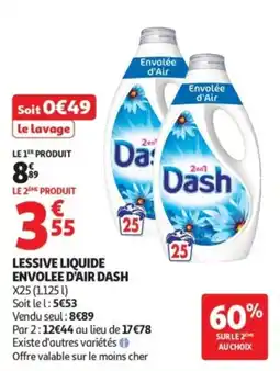 Auchan Supermarché Lessive liquide envolee d'air dash offre