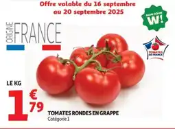 Auchan Supermarché Tomates rondes en grappe offre