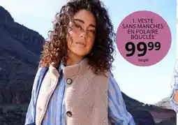 Ulla Popken Veste sans manches en polaire bouclee offre