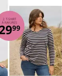 Ulla Popken T-shirt à rayures offre