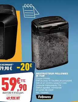 Bureau Vallée Fellowes - destructeur m-76m offre
