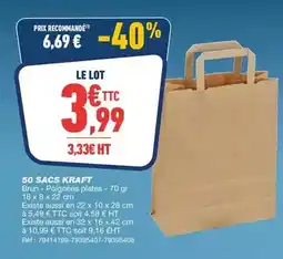 Bureau Vallée Kraft - 50 sacs offre