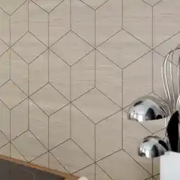 Brico Dépôt Cooke & lewis - crédence reversible géominetrique bois/polygone blanc offre