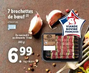 Lidl 7 brochettes de bœuf offre