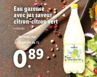 Eau gazeuse avec jus saveur citron-citron vert