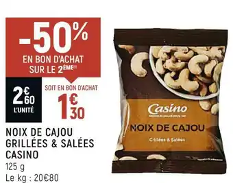 Vival Casino noix de cajou grillées & salées offre