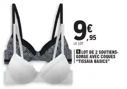 E.Leclerc Lot de 2 soutiens-gorge avec coques 'Tissaia Basics' offre