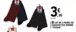 E.Leclerc Lot de 2 paires de chaussettes homme 'TISSAIA' offre