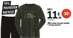 E.Leclerc PYJAMA VELOURS HOMME “TISSAIA BASICS” offre