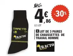 E.Leclerc LOT DE 3 PAIRES DE CHAUSSETTES DE TRAVAIL HOMME offre