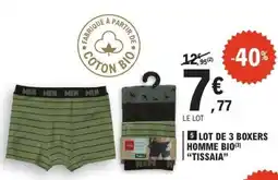 E.Leclerc LOT DE 3 BOXERS HOMME BIO 'TISSAIA' offre