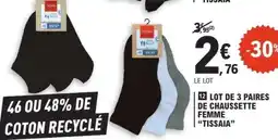 E.Leclerc Lot de 3 paires de chaussette femme TISSAIA offre