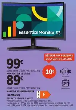 E.Leclerc MONITEUR LS24D366GAUXEN SAMSUNG offre