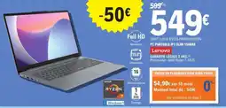 E.Leclerc PC PORTABLE IP3 SLIM 15ABR8 offre