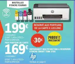 E.Leclerc IMPRIMANTE MULTIFONCTION A RESERVOIR D'ENCRE SMART TANK 5105 offre