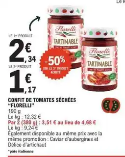 E.Leclerc CONFIT DE TOMATES SÉCHÉES FLORELLI offre