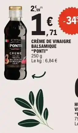 E.Leclerc CRÈME DE VINAIGRE BALSAMIQUE “PONTI” offre