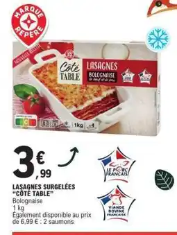 E.Leclerc LASAGNES SURGELÉES “CÔTÉ TABLE” offre
