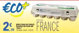 E.Leclerc Œufs frais de poules élevées en plein air ECO+ offre
