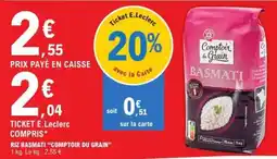 E.Leclerc Riz Basmati 'Comptoir du Grain' offre