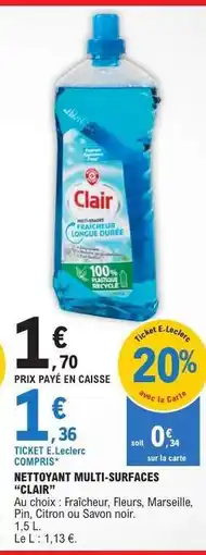 E.Leclerc NETTOYANT MULTI-SURFACES “CLAIR” offre