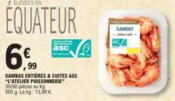 E.Leclerc GAMBAS ENTIÈRES & CUITES ASC “L’ATELIER POISSONNERIE” offre