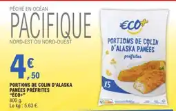 E.Leclerc PORTIONS DE COLIN D’ALASKA PANEES PRÉFRITES “ECO+” offre