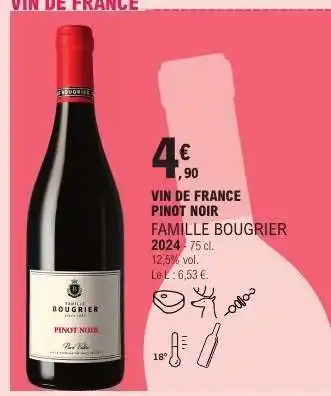 E.Leclerc VIN DE FRANCE PINOT NOIR offre