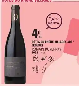 E.Leclerc CÔTES DU RHÔNE VILLAGES AOP* SÉGURET offre