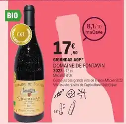 E.Leclerc GIGONDAS AOP DOMAINE DE FONTAVIN 2022 offre