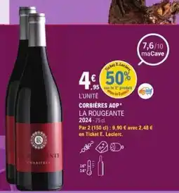 E.Leclerc CORBIÈRES AOP* LA ROUGEANTE offre